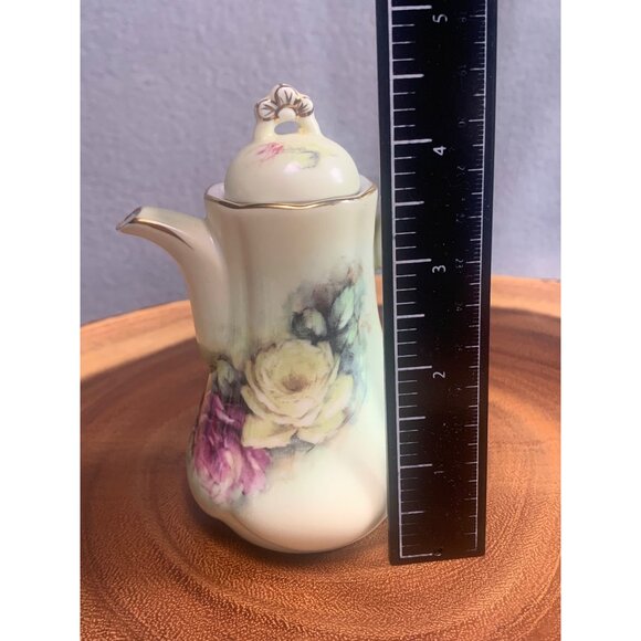Vintage Porcelain Mini Teapot with Floral Design Made in China 4.5 Inches Tall - Picture 3 of 11